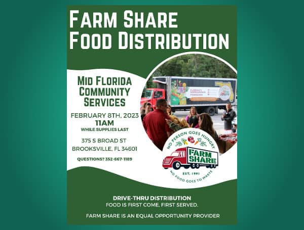 Farm Share Free Food Distribution In Brooksville Feb. 8