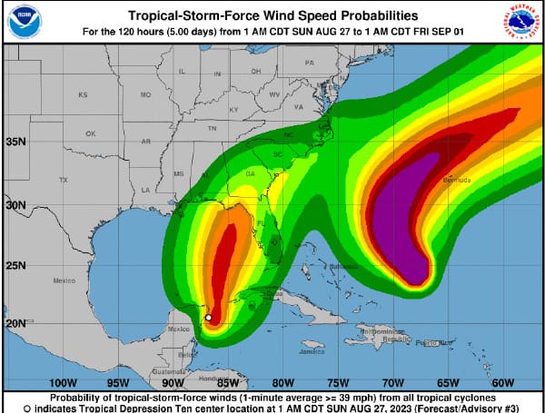 Florida Preps As Tropical Depression 10 Likely To Gain Strength Sunday