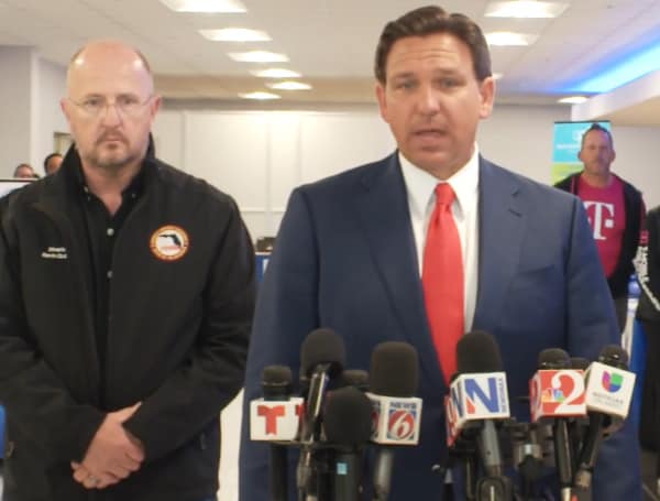 Gov. Ron DeSantis and state Division of Emergency Management Director Kevin Guthrie
