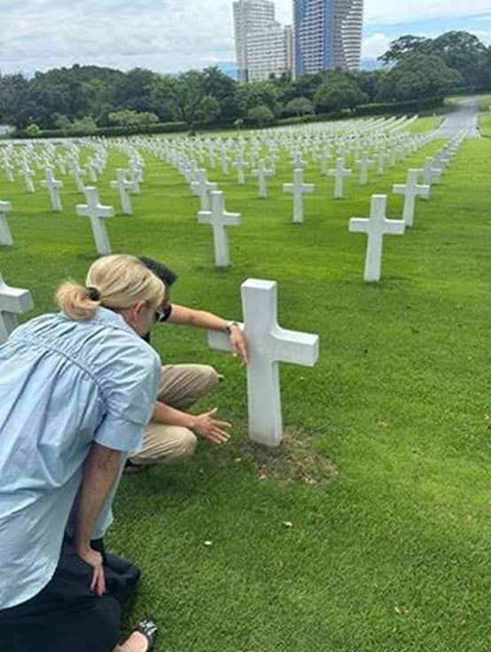 Senator Scott was accompanied by his wife, Ann Scott, whose father was stationed in the Philippines while serving in the Army; she was honored to visit the Manila American Cemetery and Memorial to pay her respects to those who served.