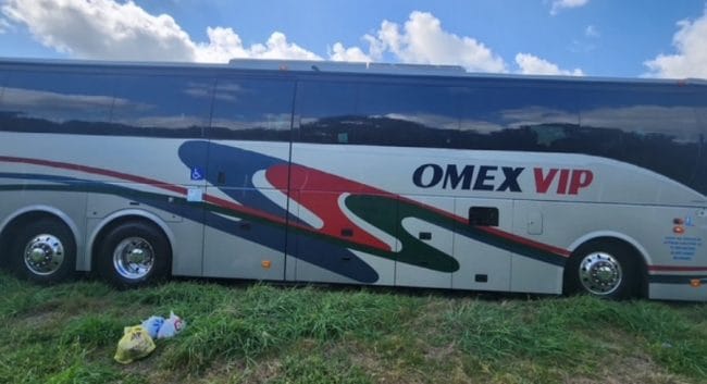 Bus that Edgar Perez Hernandez was fleeing on.